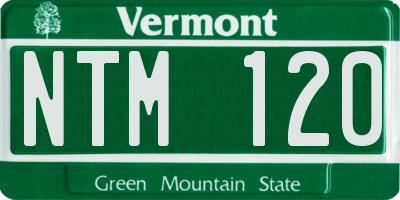 VT license plate NTM120