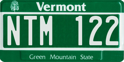 VT license plate NTM122