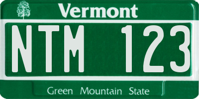 VT license plate NTM123