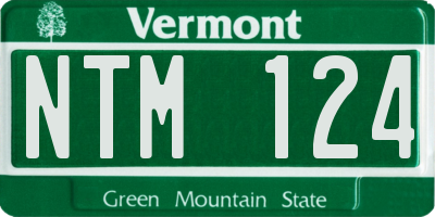 VT license plate NTM124