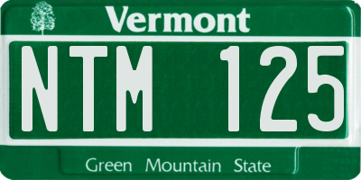 VT license plate NTM125