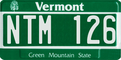 VT license plate NTM126