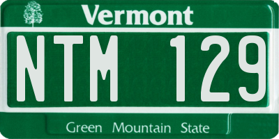 VT license plate NTM129