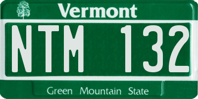 VT license plate NTM132