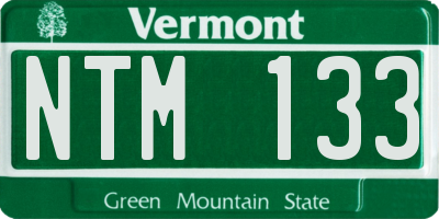 VT license plate NTM133