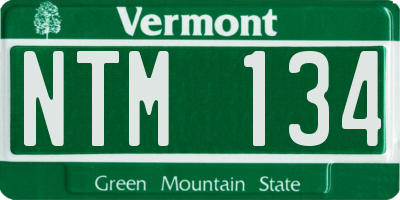 VT license plate NTM134