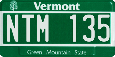 VT license plate NTM135