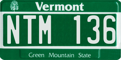 VT license plate NTM136
