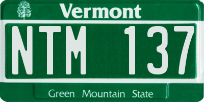 VT license plate NTM137