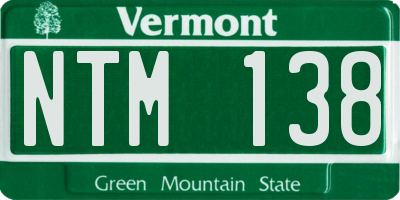VT license plate NTM138