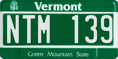 VT license plate NTM139