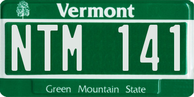 VT license plate NTM141