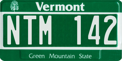 VT license plate NTM142