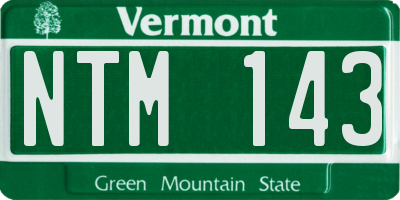 VT license plate NTM143