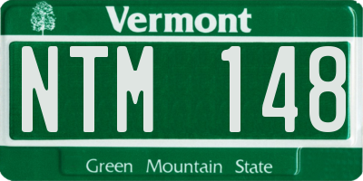 VT license plate NTM148