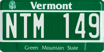 VT license plate NTM149