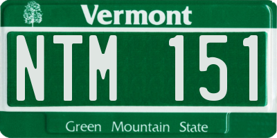 VT license plate NTM151