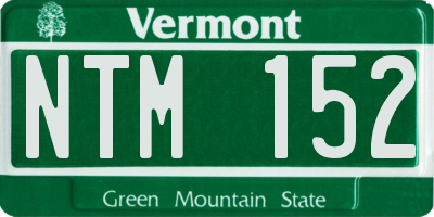 VT license plate NTM152
