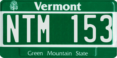 VT license plate NTM153