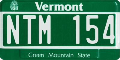 VT license plate NTM154