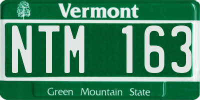 VT license plate NTM163