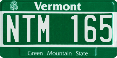 VT license plate NTM165