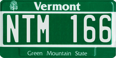 VT license plate NTM166
