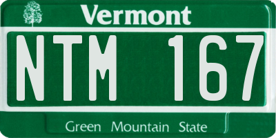 VT license plate NTM167