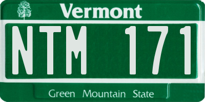 VT license plate NTM171
