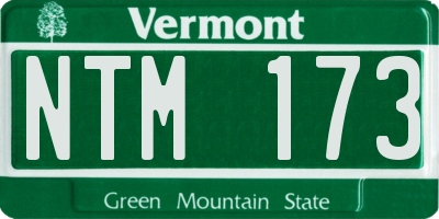 VT license plate NTM173