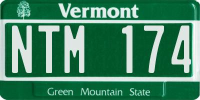 VT license plate NTM174