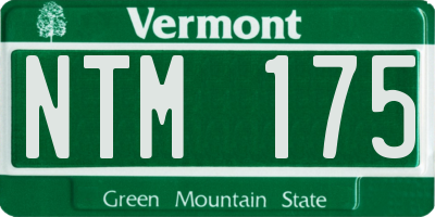 VT license plate NTM175