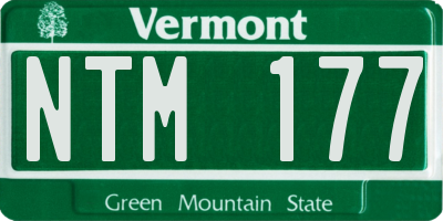 VT license plate NTM177