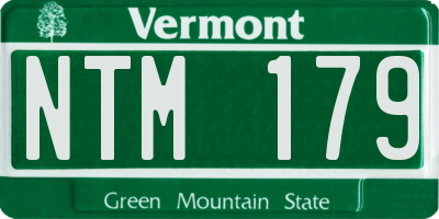 VT license plate NTM179