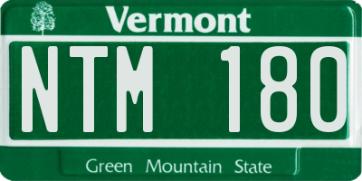 VT license plate NTM180