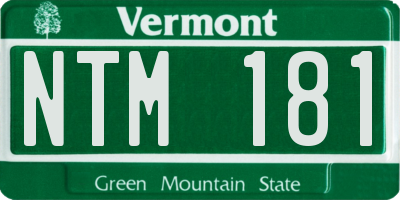 VT license plate NTM181