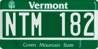 VT license plate NTM182