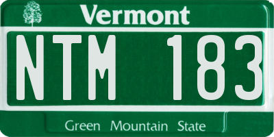 VT license plate NTM183