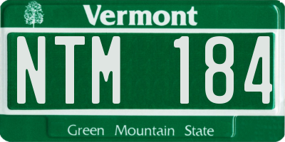 VT license plate NTM184