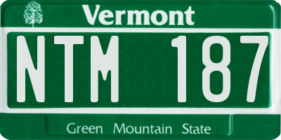 VT license plate NTM187