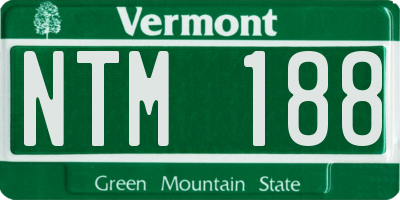 VT license plate NTM188
