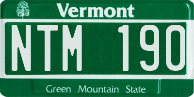 VT license plate NTM190