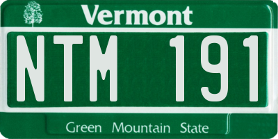 VT license plate NTM191