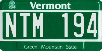 VT license plate NTM194