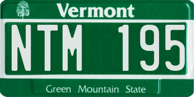 VT license plate NTM195