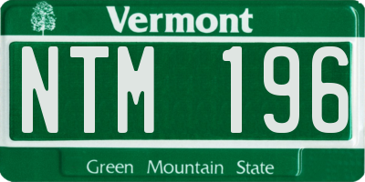 VT license plate NTM196