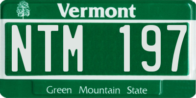 VT license plate NTM197