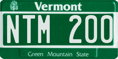 VT license plate NTM200