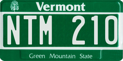 VT license plate NTM210