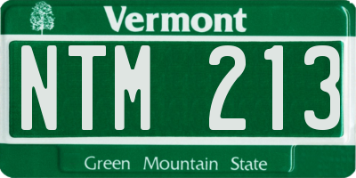 VT license plate NTM213